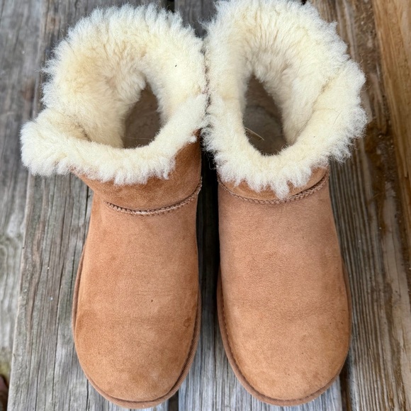 UGG Mini Bailey Button II - Chestnut - Size 8 - Picture 4 of 9